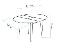 Hanah Home Oliver Mesa de Comedor Extensible Roble y Blanco